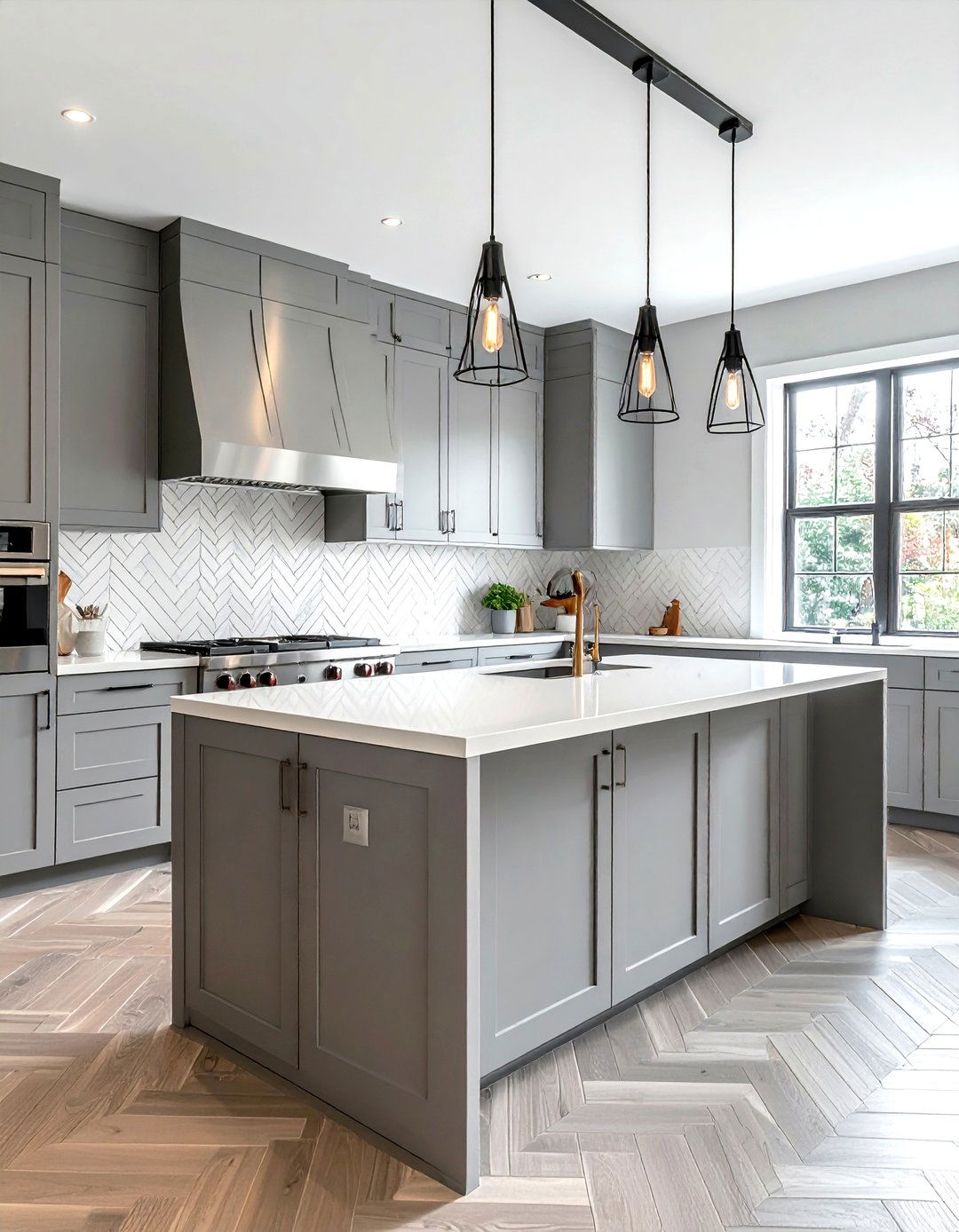 Chevron Stainless Steel Tile - 30 stainless steel backsplash kitchen ideas