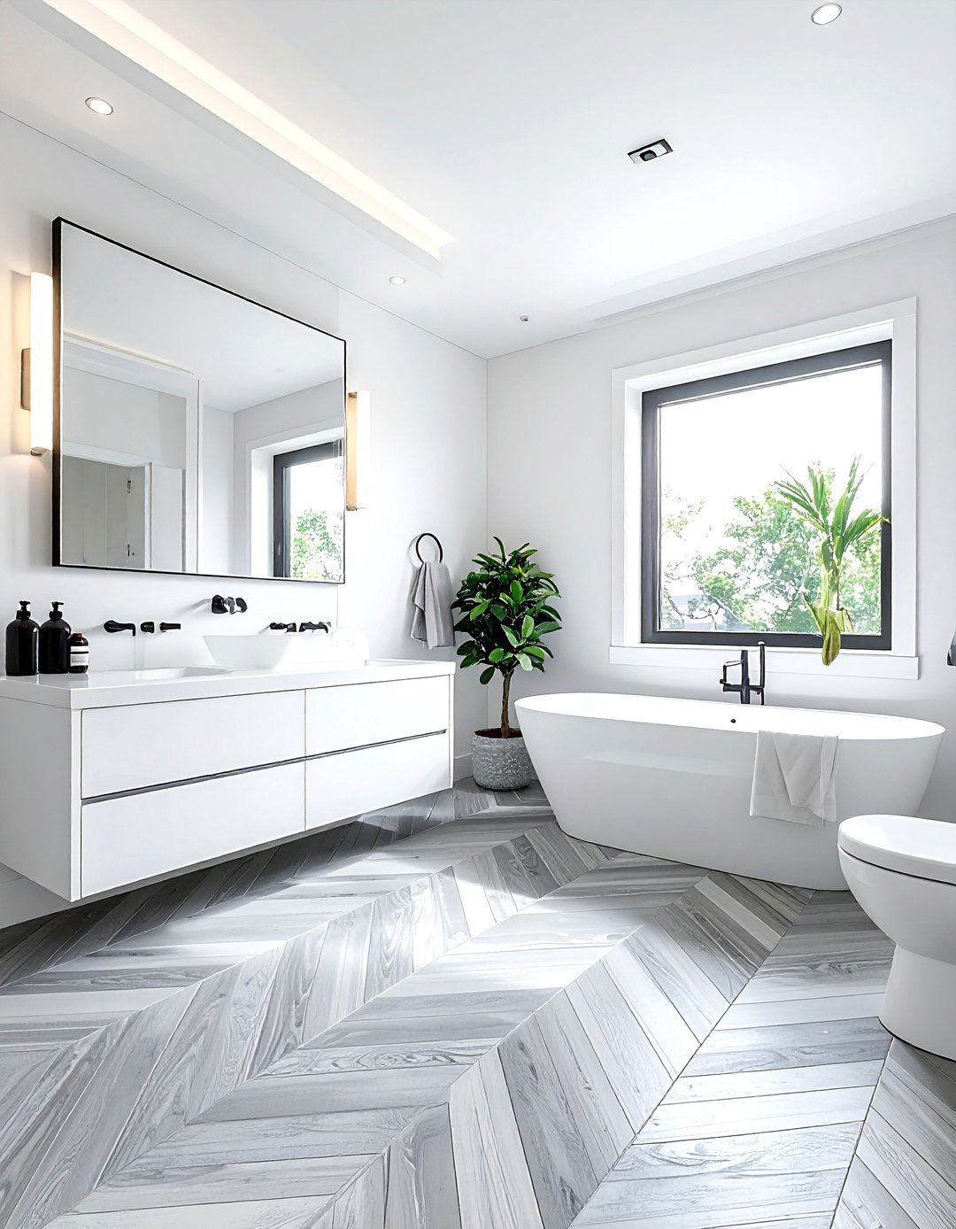 Chevron Texture Tile - 30 textured tile bathroom ideas