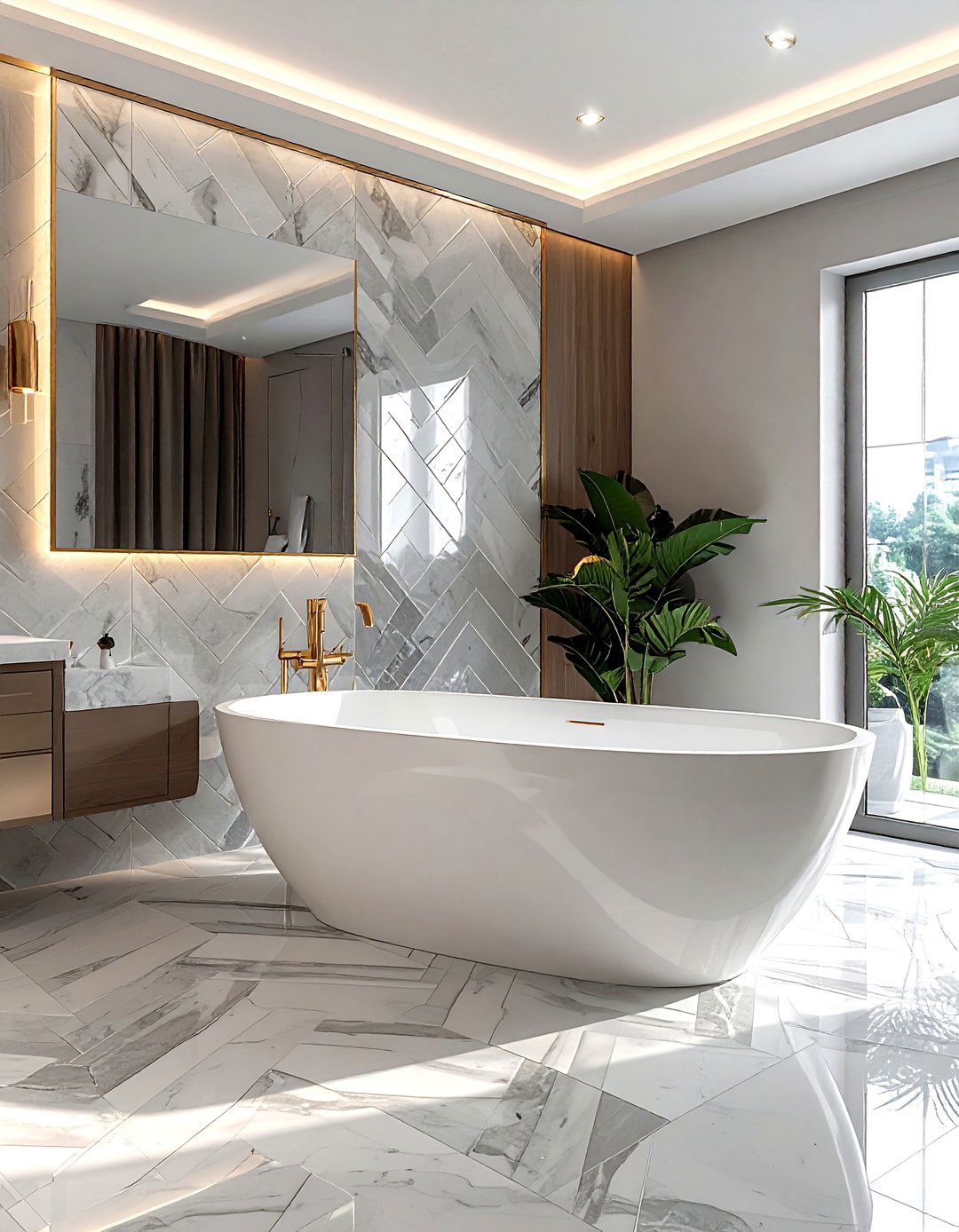 Chevron Tile - 30 bathtub tile ideas