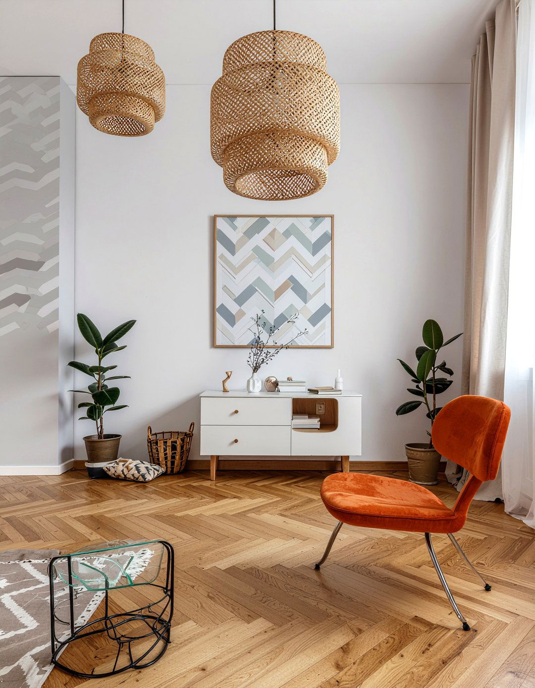 Chevron Vinyl Pattern - 30 living room vinyl flooring ideas