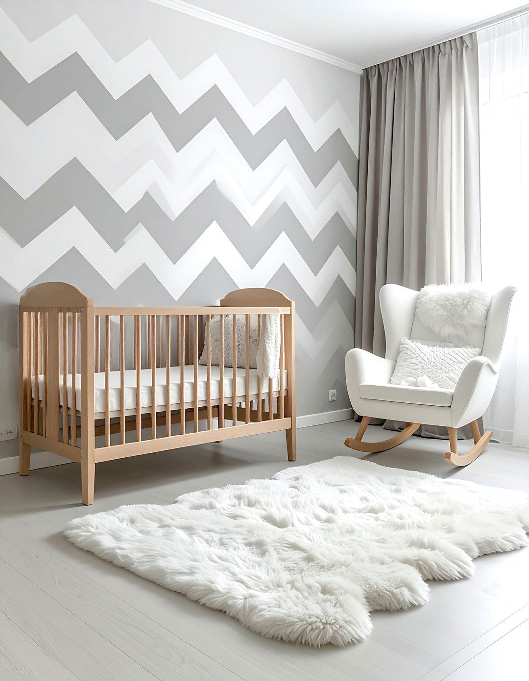 Chevron accent wall nursery - 30 geometric pattern decor ideas