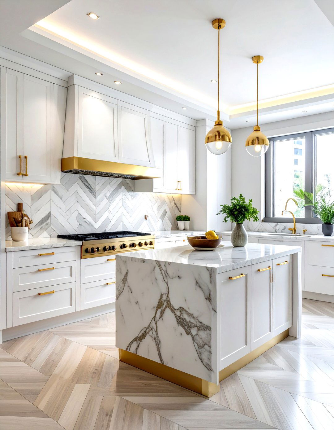 Chevron kitchen backsplash - 30 kitchen pattern mixing ideas