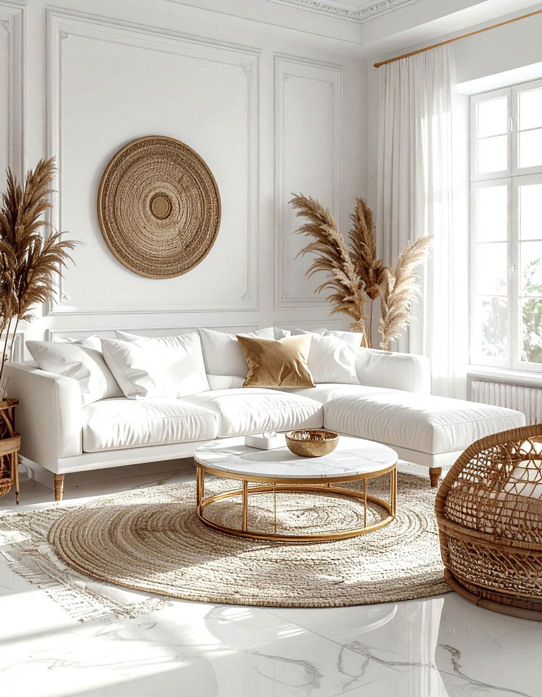 Chic White Bohemian Living Room - 30 bohemian white living room ideas