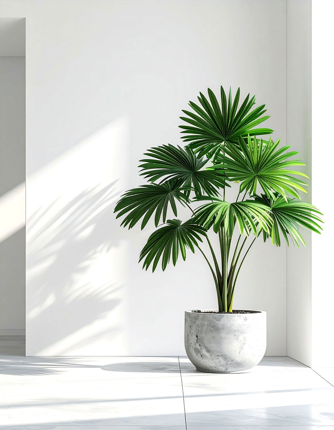 Chinese fan palm corner - 30 palm plant ideas