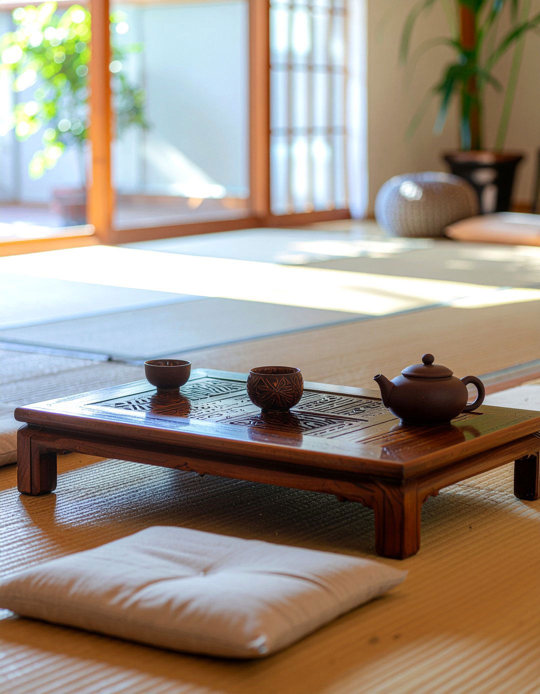 Chinese tea table set - 30 Chinese living room ideas