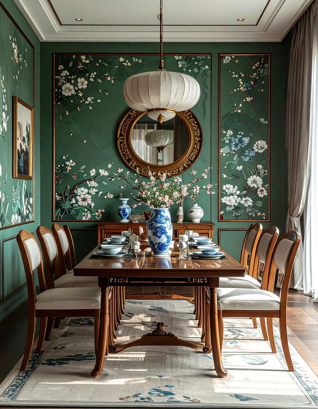 Chinoiserie Dining Room - 30 Asian dining room ideas