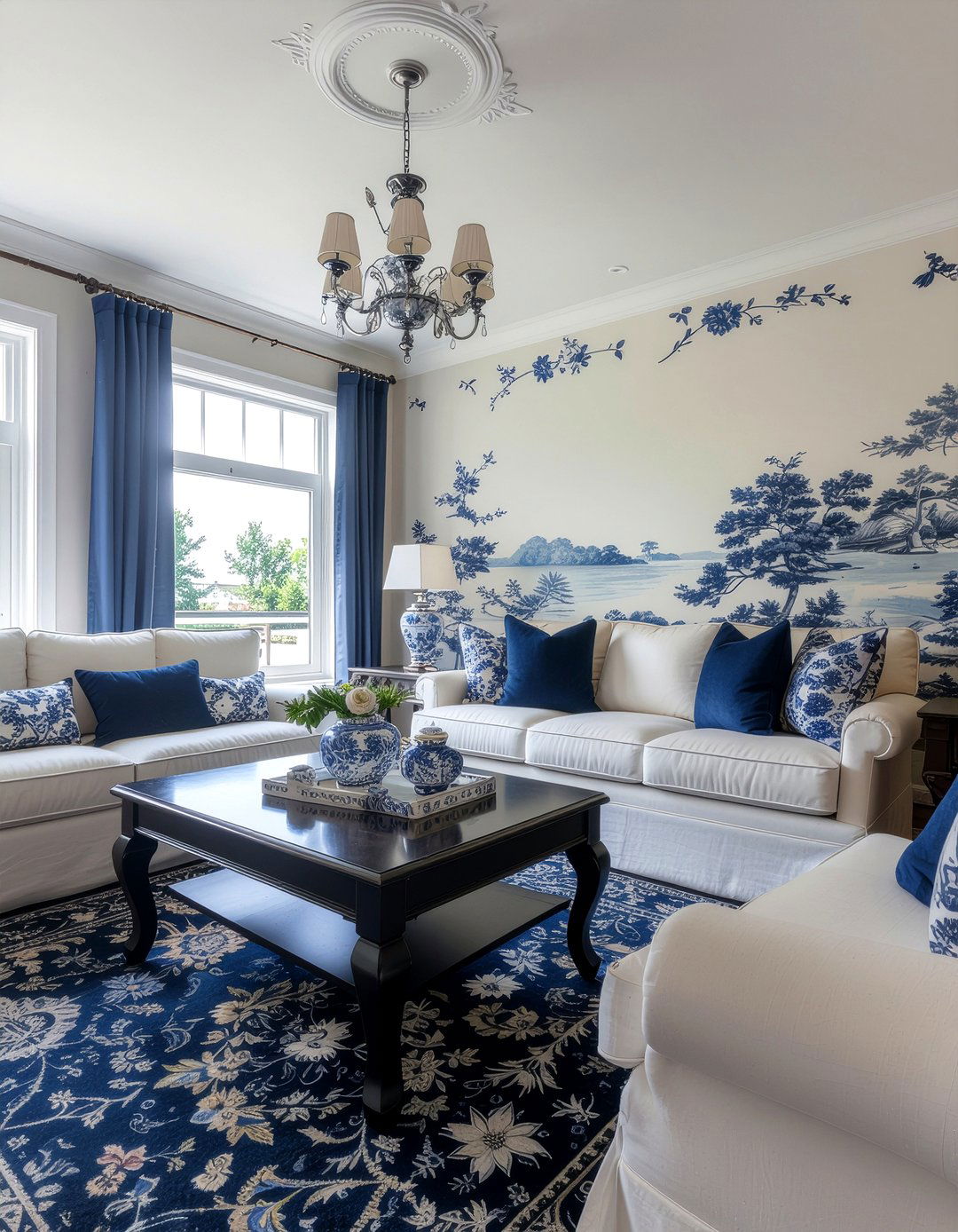 Chinoiserie Removable Wallpaper - 30 living room removable wallpapers