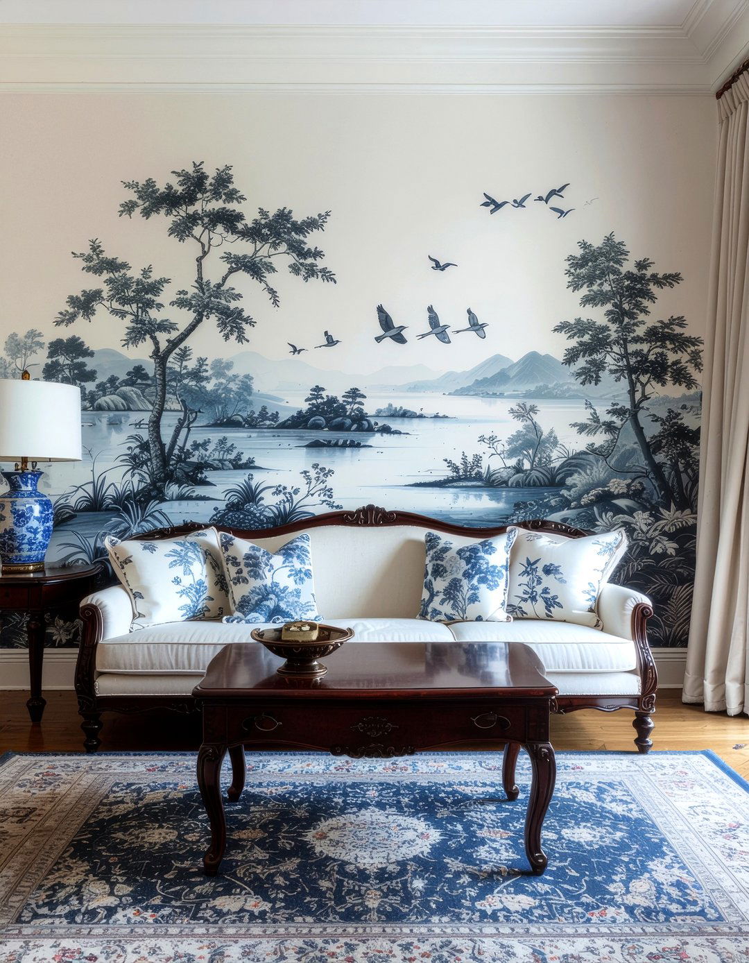 Chinoiserie Wallpaper - 30 living room accent wall wallpapers