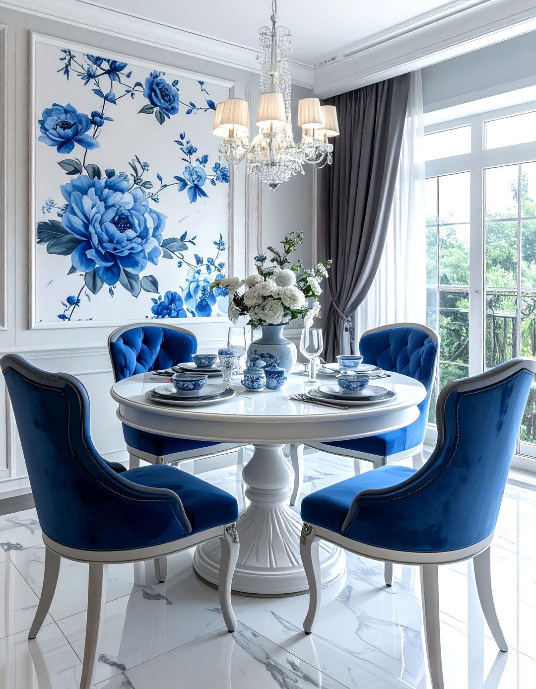 Chinoiserie floral wallpaper dining room - 30 floral wallpaper dining room ideas