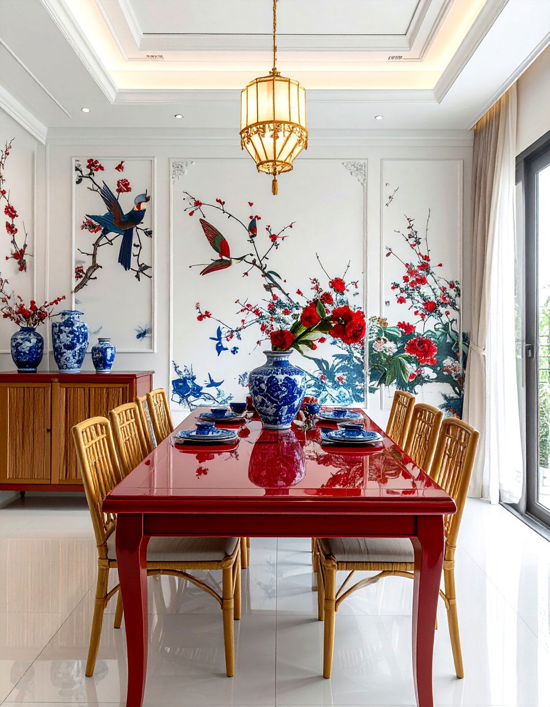 Chinoiserie style dining area - 30 maximalist decor ideas