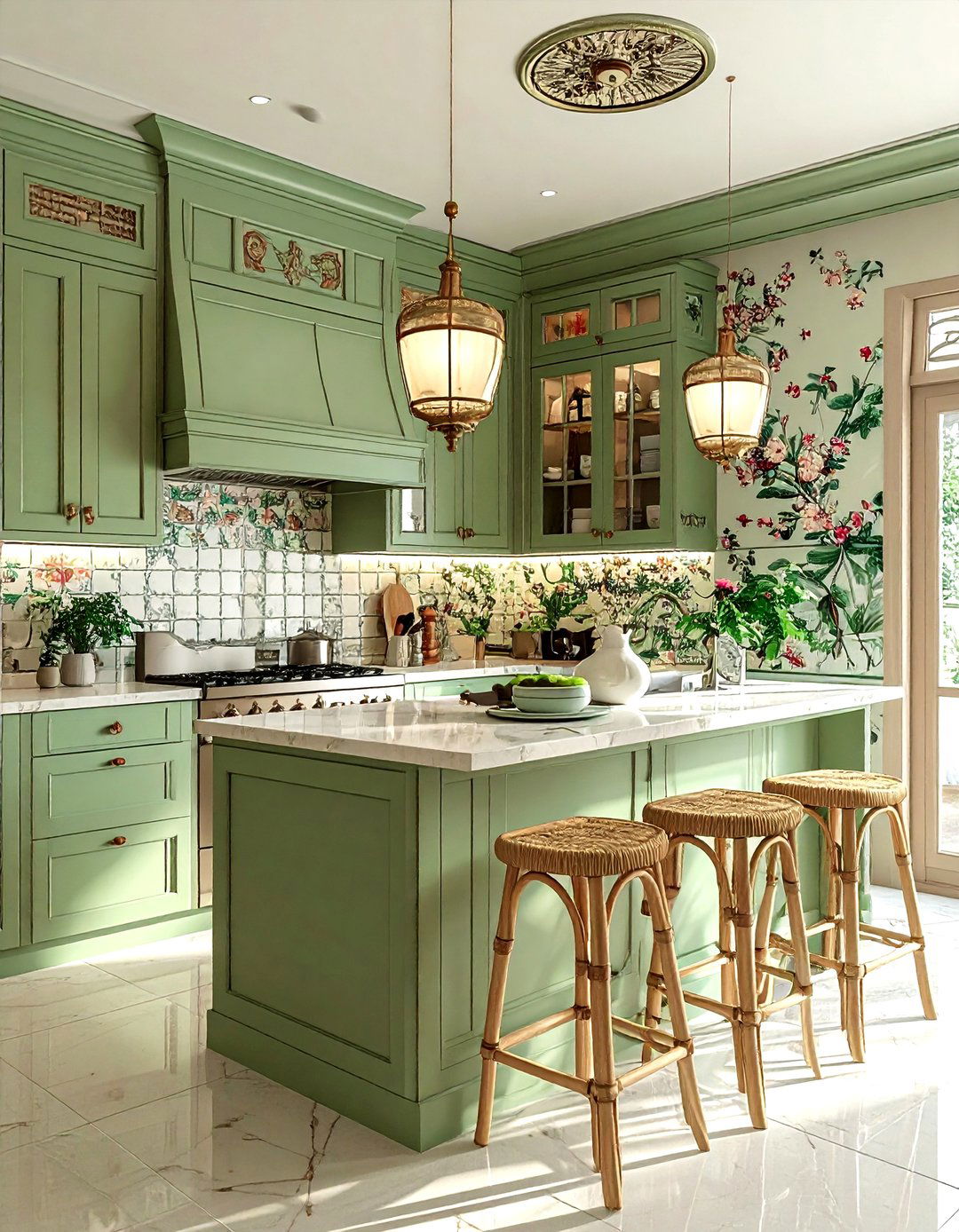 Chinoiserie style kitchen - 30 Hollywood regency kitchen ideas