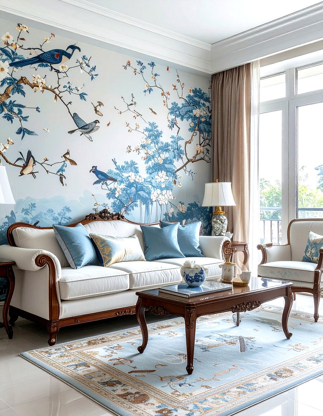 Chinoiserie wallpaper - 30 living room wallpapers