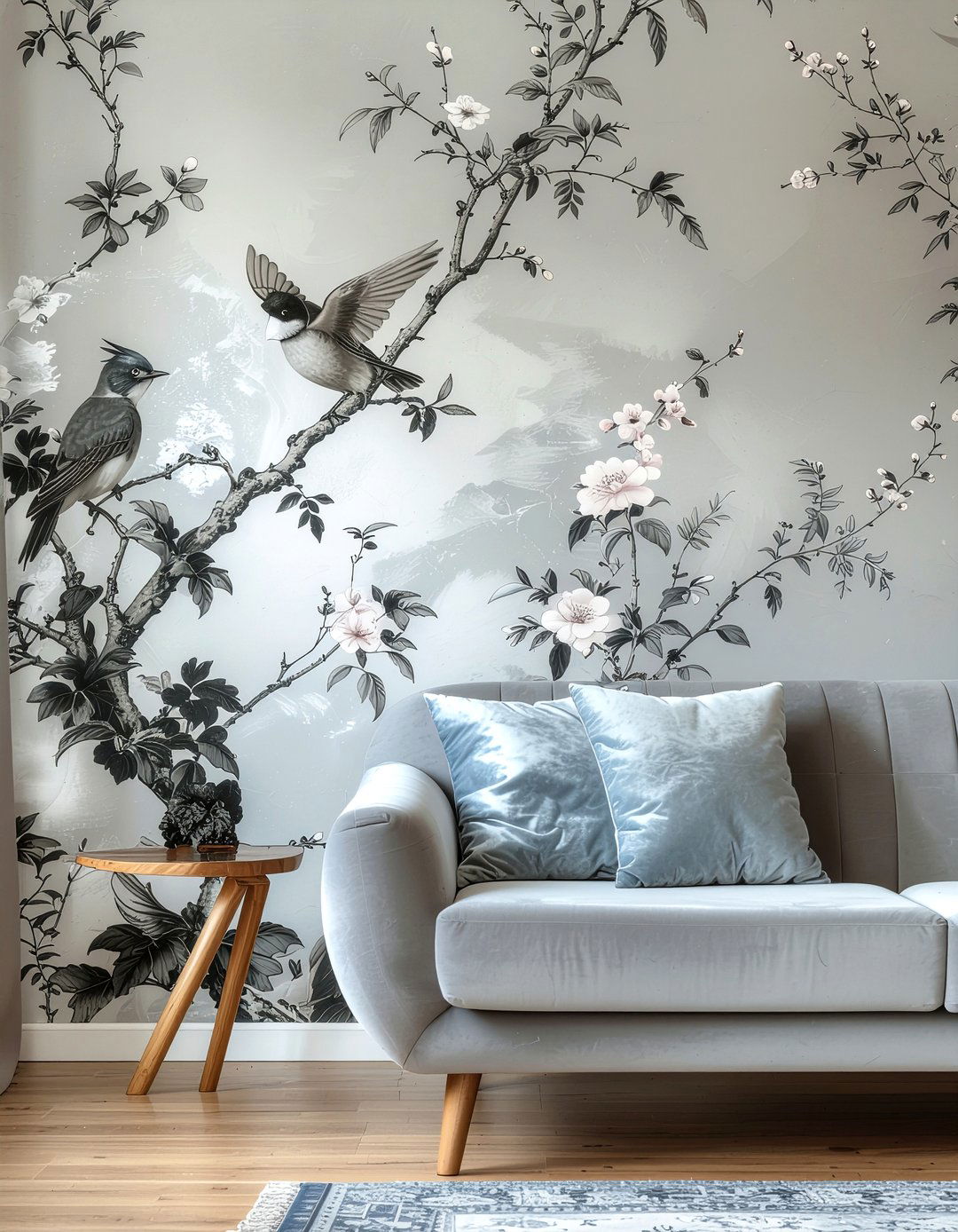 Chinoiserie wallpaper - 30 living room modern wallpapers