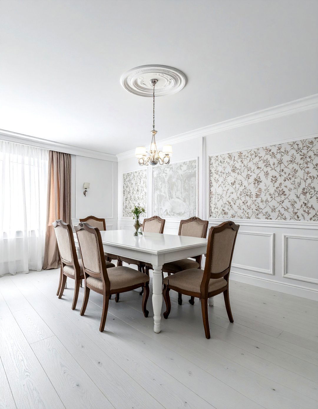 Chinoiserie wallpaper with wainscoting - 30 chinoiserie wallpaper dining room ideas