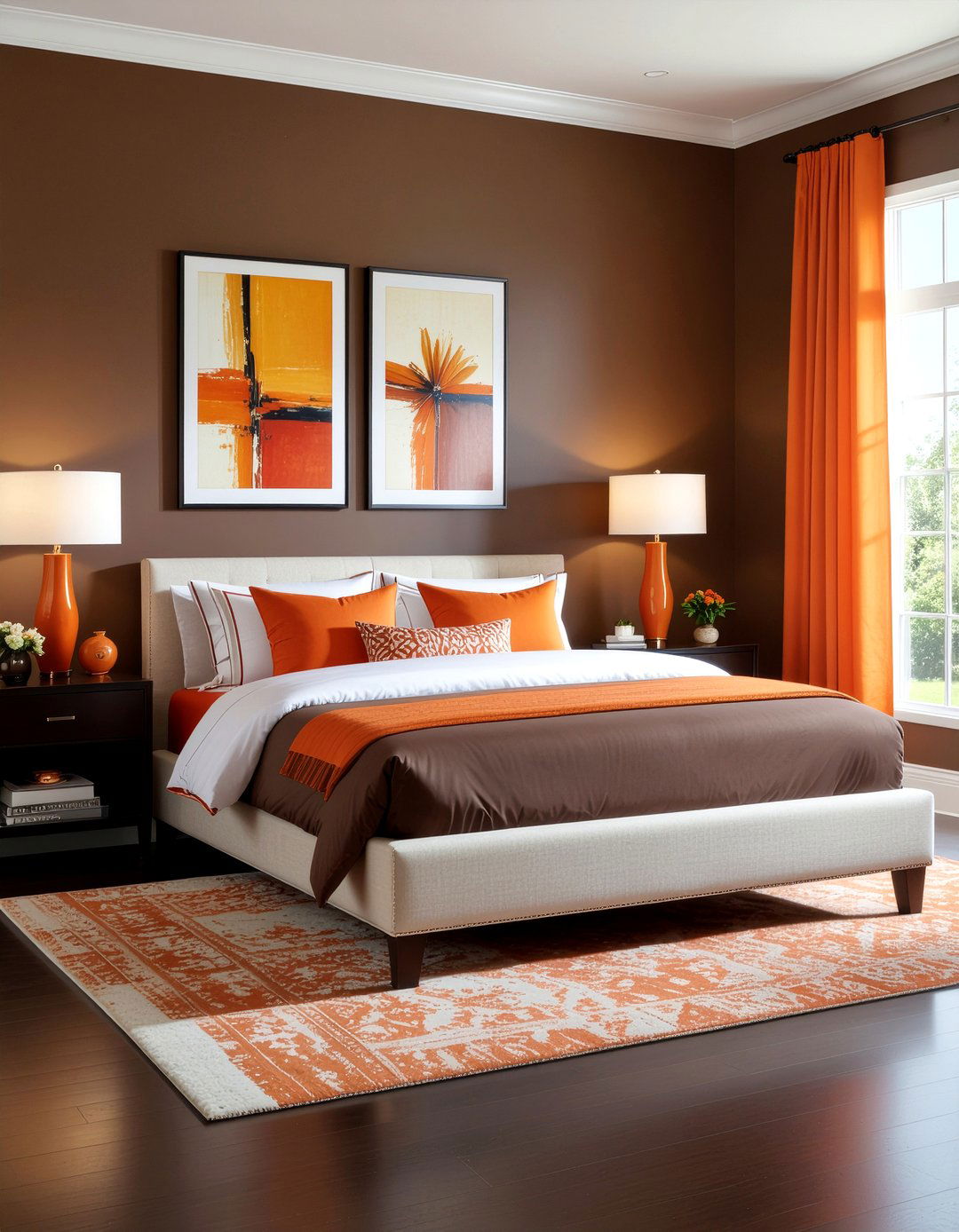 Chocolate And Orange Bedroom - 30 chocolate bedroom ideas
