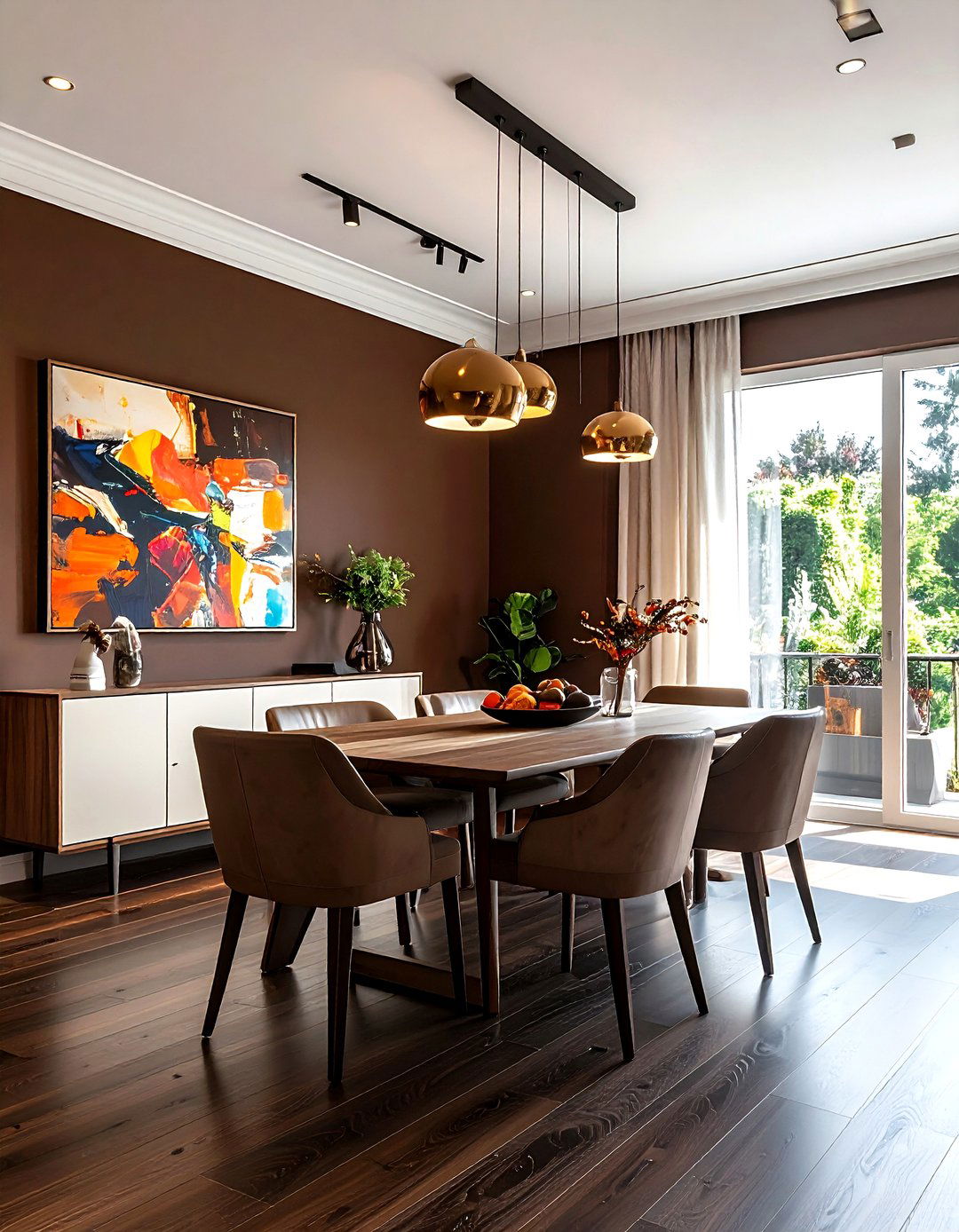 Chocolate Brown Accent Wall Dining Room - 30 chocolate dining room ideas