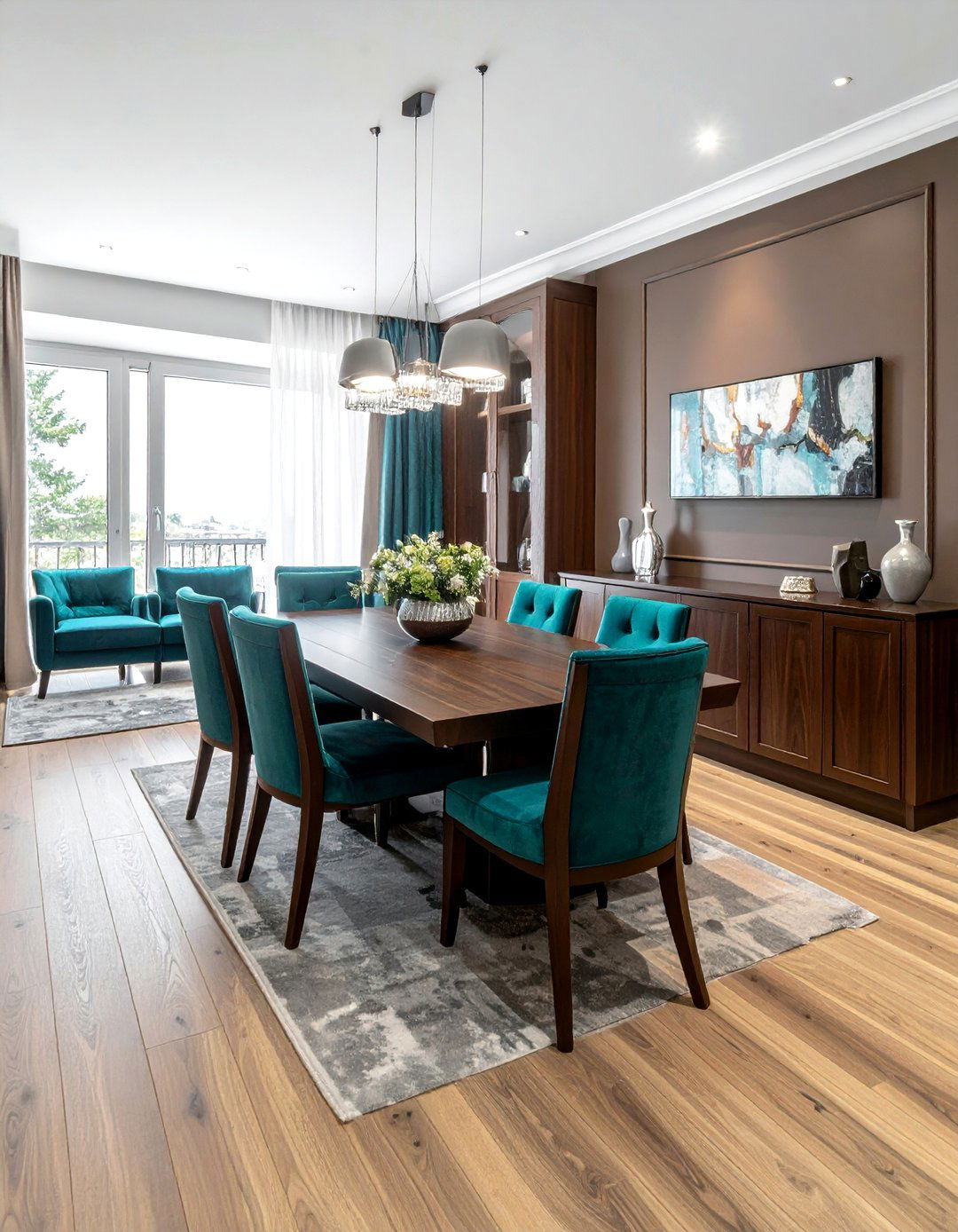 Chocolate Brown And Teal Dining Room - 30 chocolate dining room ideas