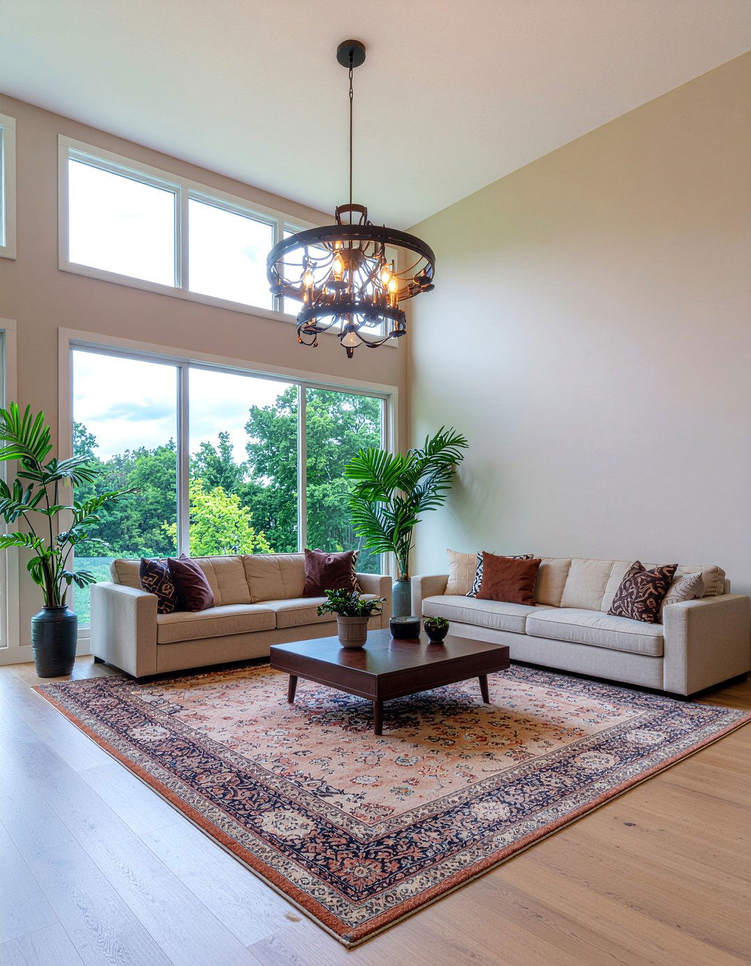 Chocolate Brown Chandelier - 30 chocolate living room ideas