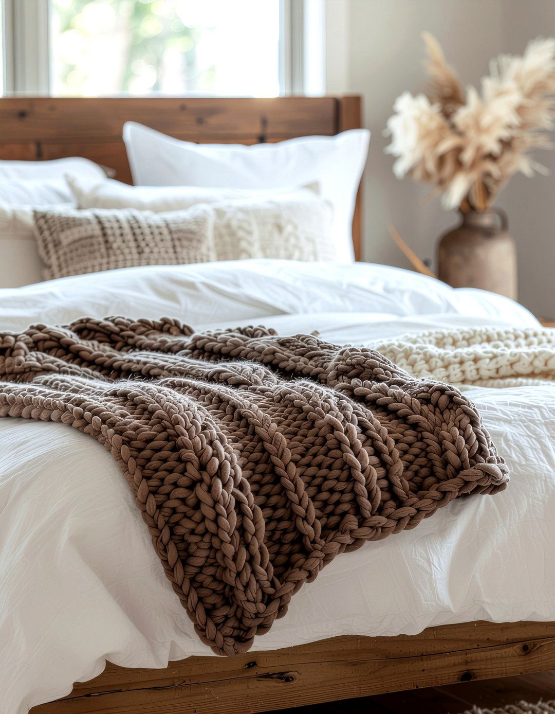 Chocolate Brown Chunky Knit - 30 bedroom chunky knit throws