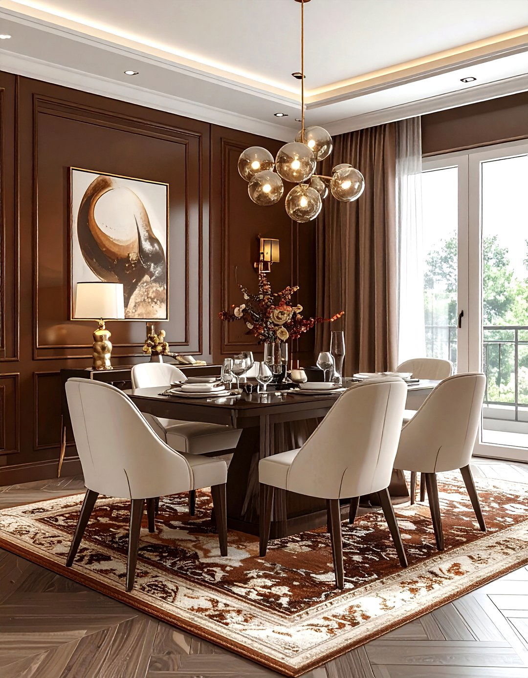 Chocolate Brown Dining Room - 30 dining room paint color ideas