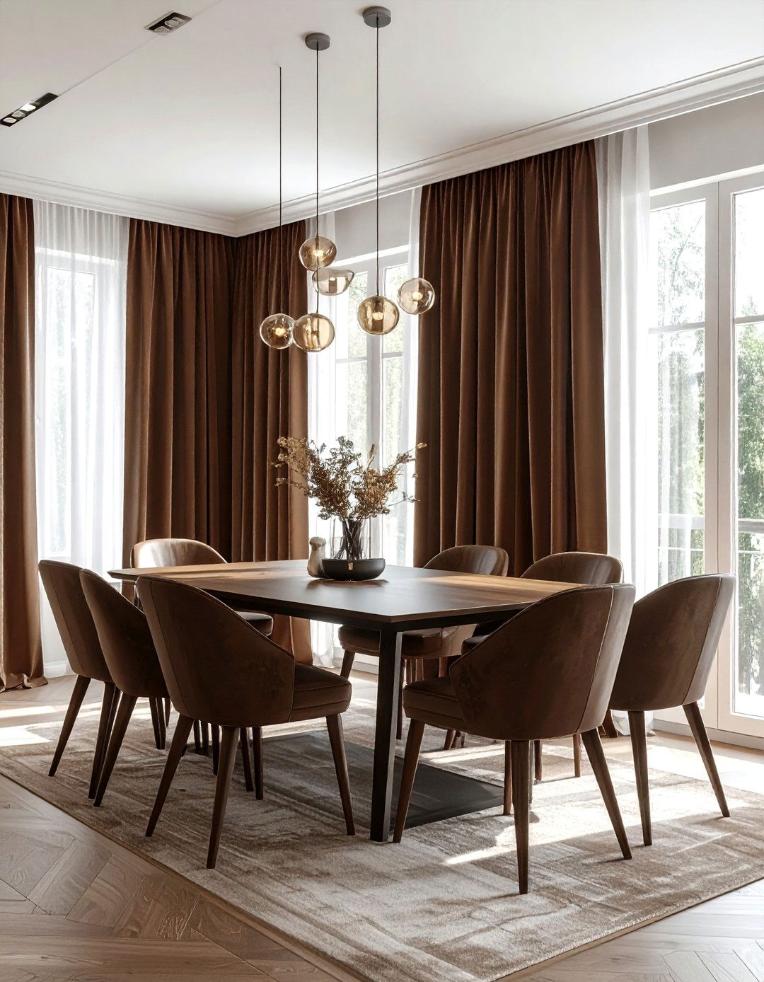 Chocolate Brown Dining Room Curtains - 30 chocolate dining room ideas