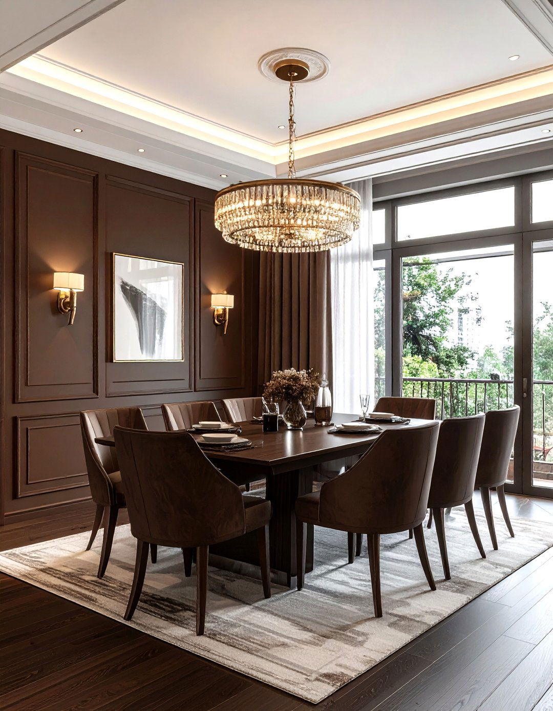 Chocolate Brown Dining Room Lighting - 30 chocolate dining room ideas