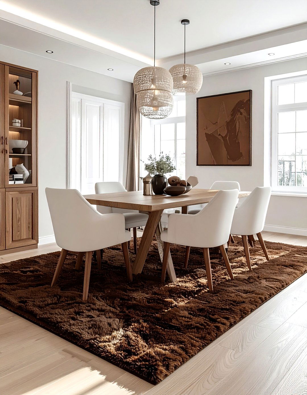 Chocolate Brown Dining Room Rug - 30 chocolate dining room ideas