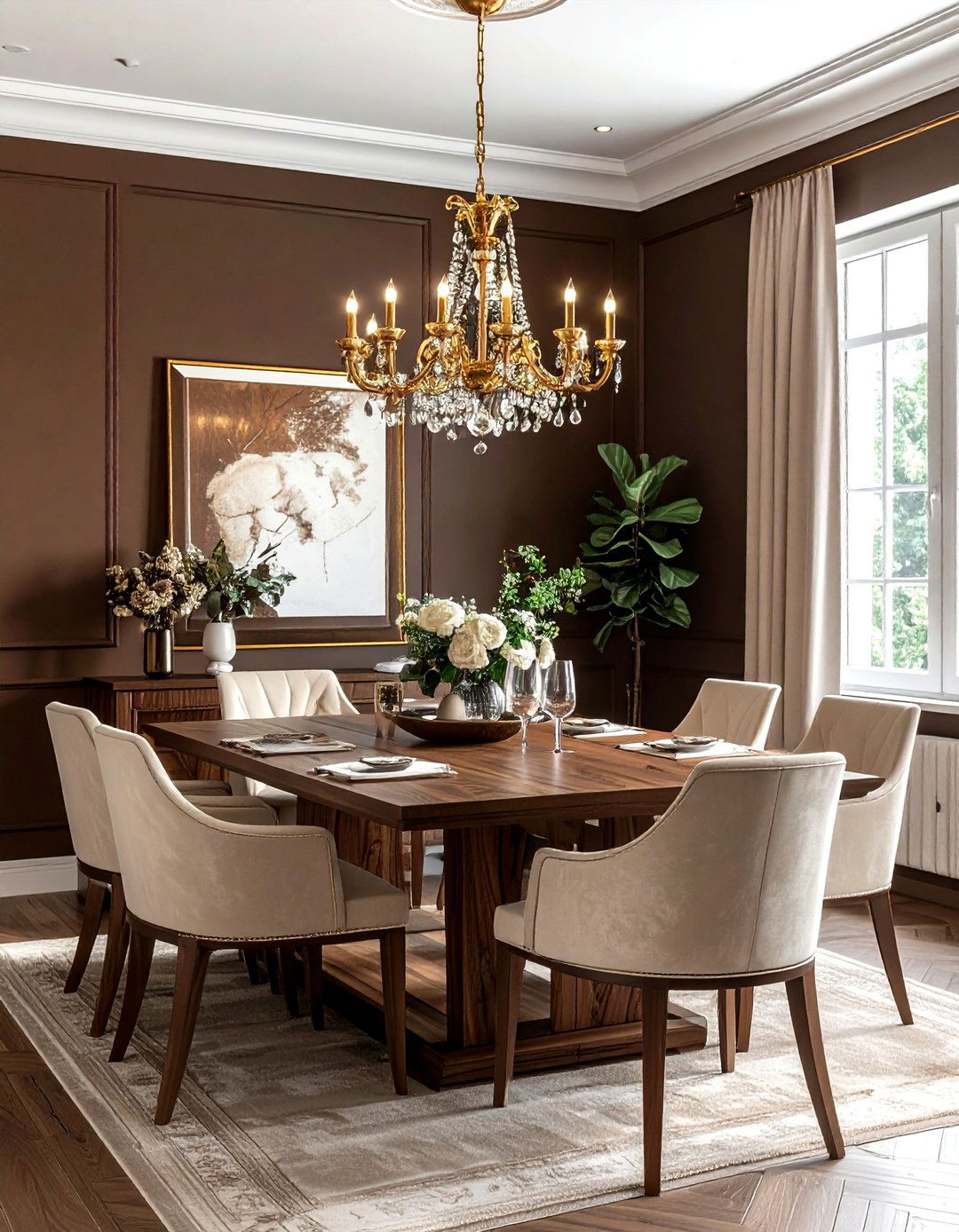 Chocolate Brown Dining Room Walls - 30 chocolate dining room ideas