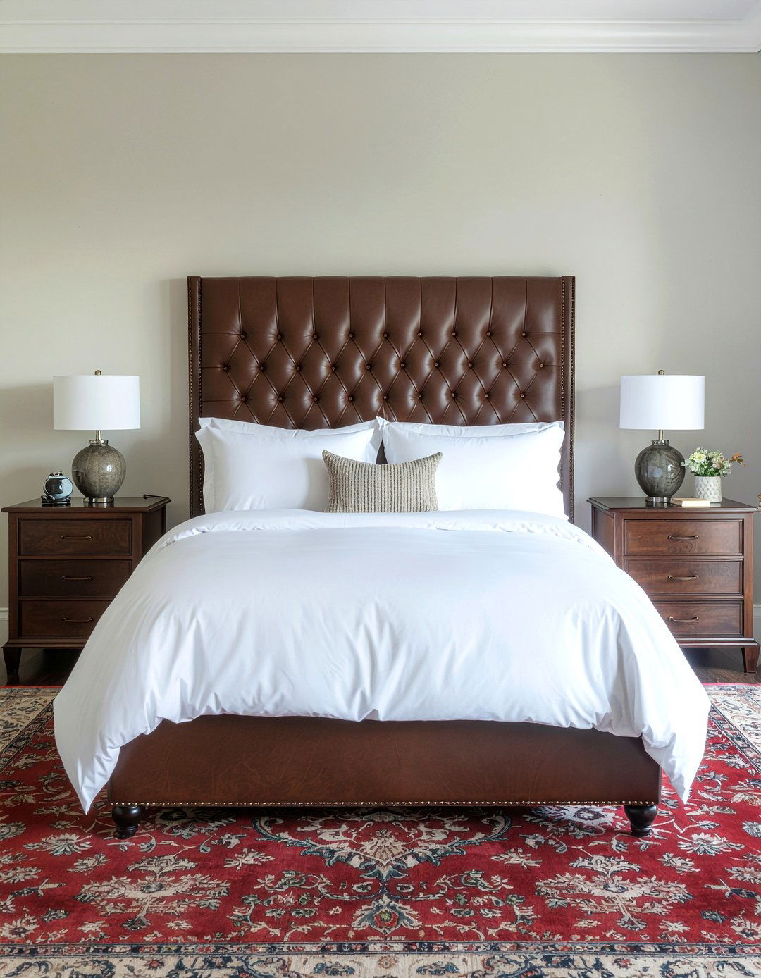 Chocolate Brown Leather Headboard - 30 chocolate bedroom ideas