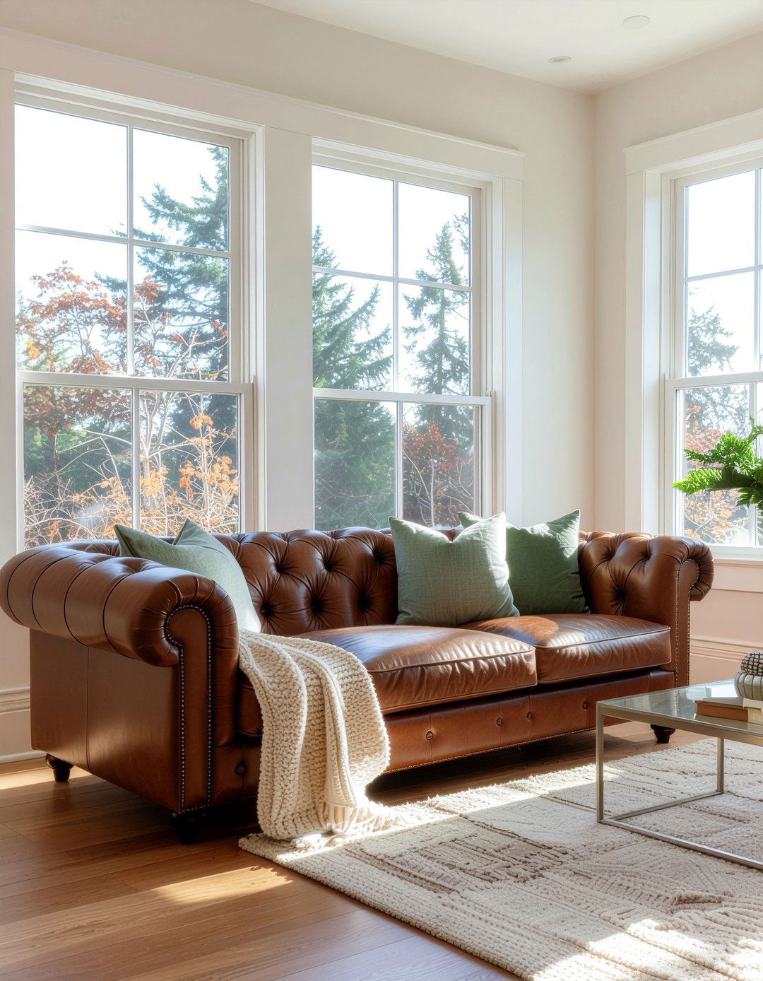 Chocolate Brown Leather Sofa - 30 chocolate living room ideas