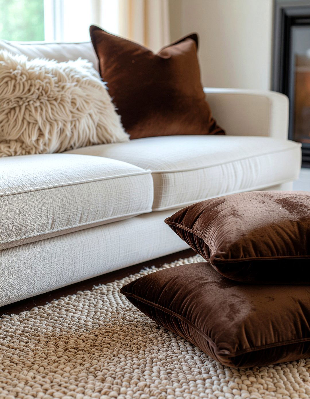 Chocolate Brown Throw Pillows - 30 chocolate living room ideas