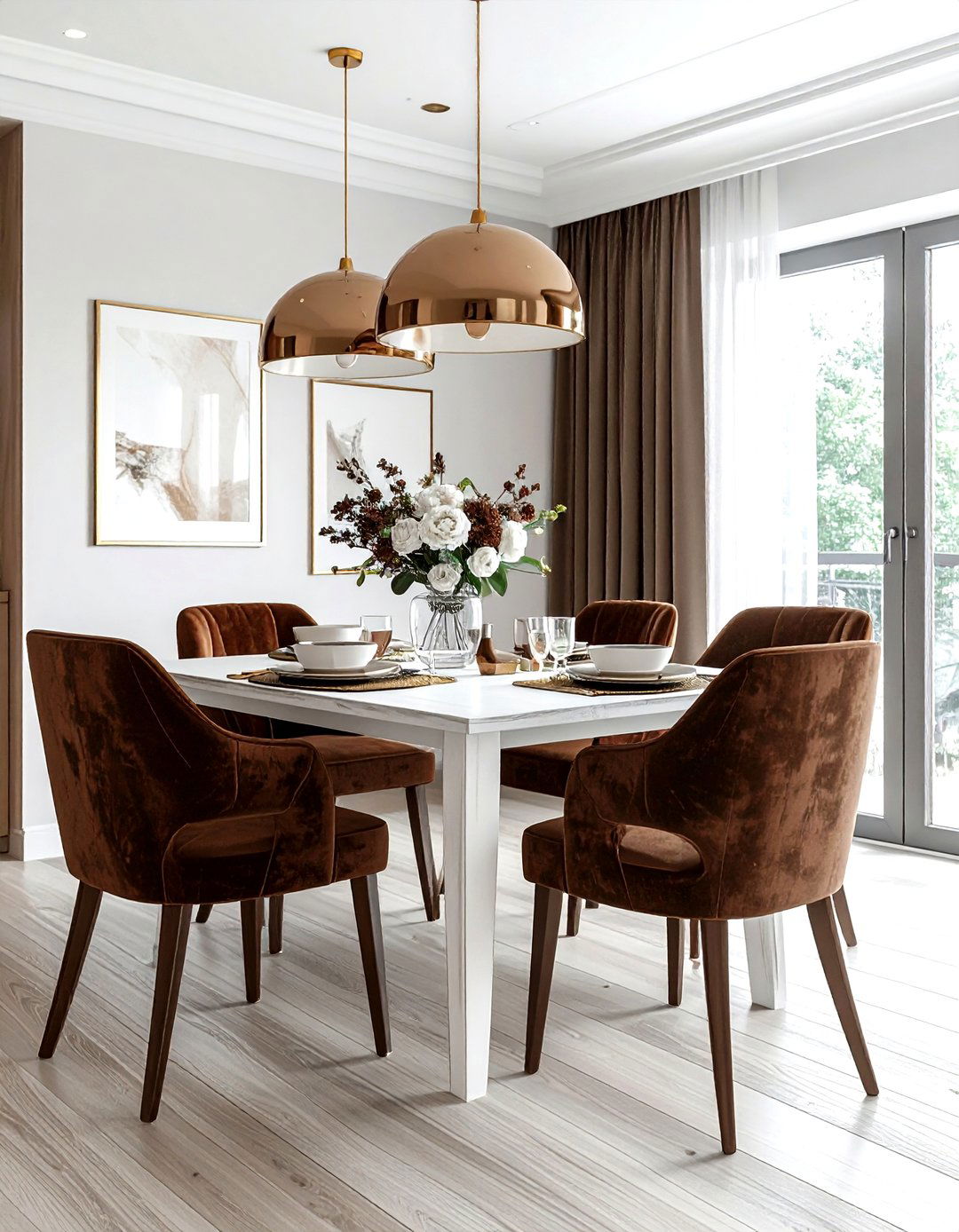 Chocolate Brown Velvet Dining Chairs - 30 chocolate dining room ideas
