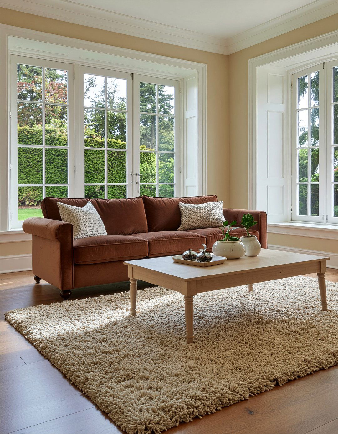 Chocolate Suede Sofa - 30 suede living room ideas