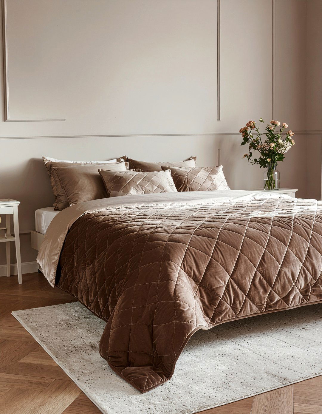 Chocolate Velvet Bedding - 30 chocolate bedroom ideas