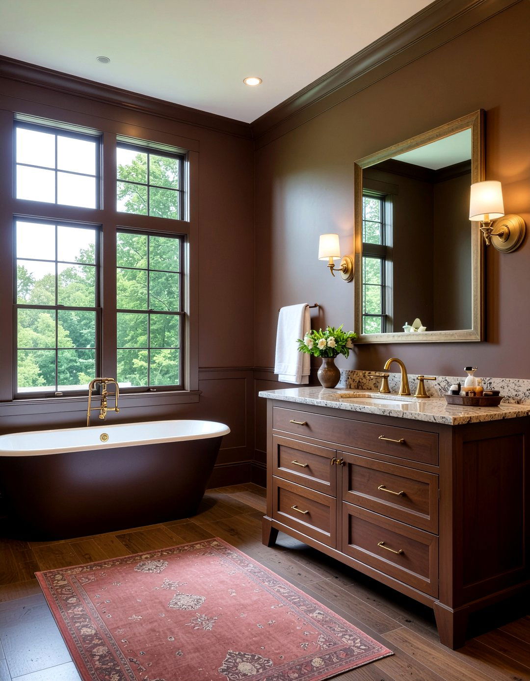Chocolate brown bathroom - 30 small bathroom color ideas