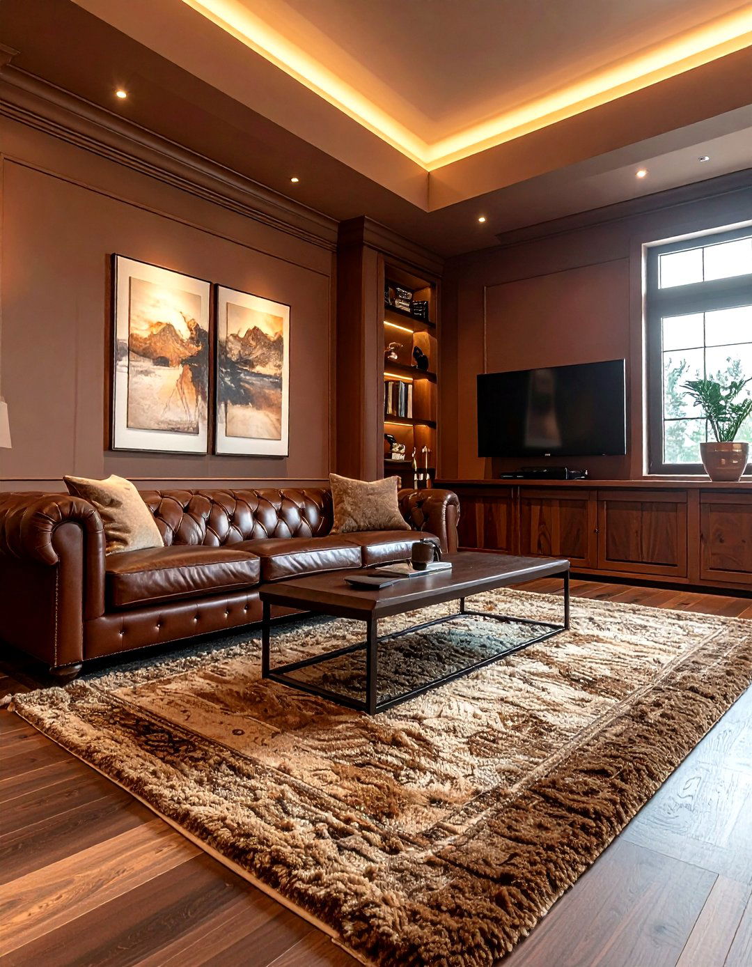 Chocolate brown den - 30 bold paint color ideas