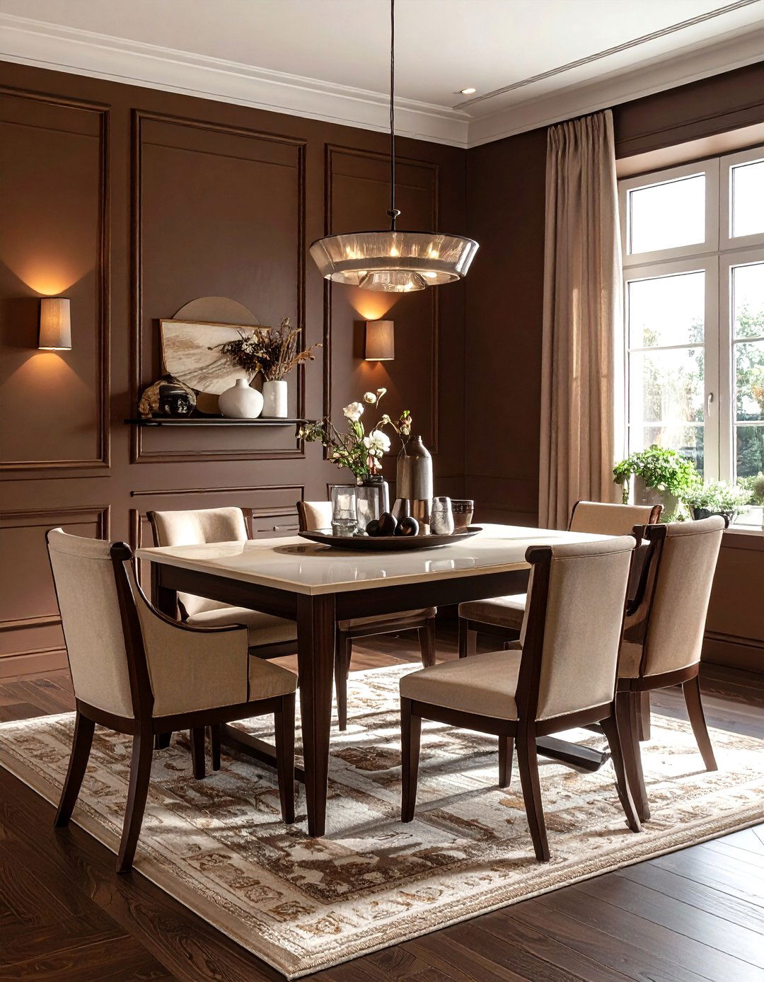 Chocolate brown dining room - 30 dining room paint colors