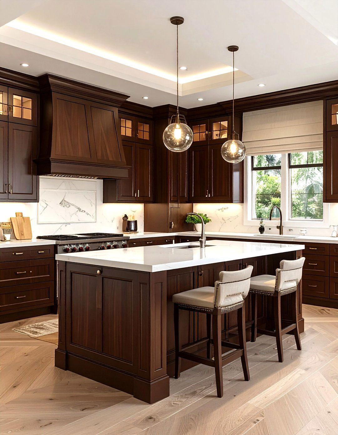 Chocolate brown kitchen cabinets - 30 kitchen color ideas