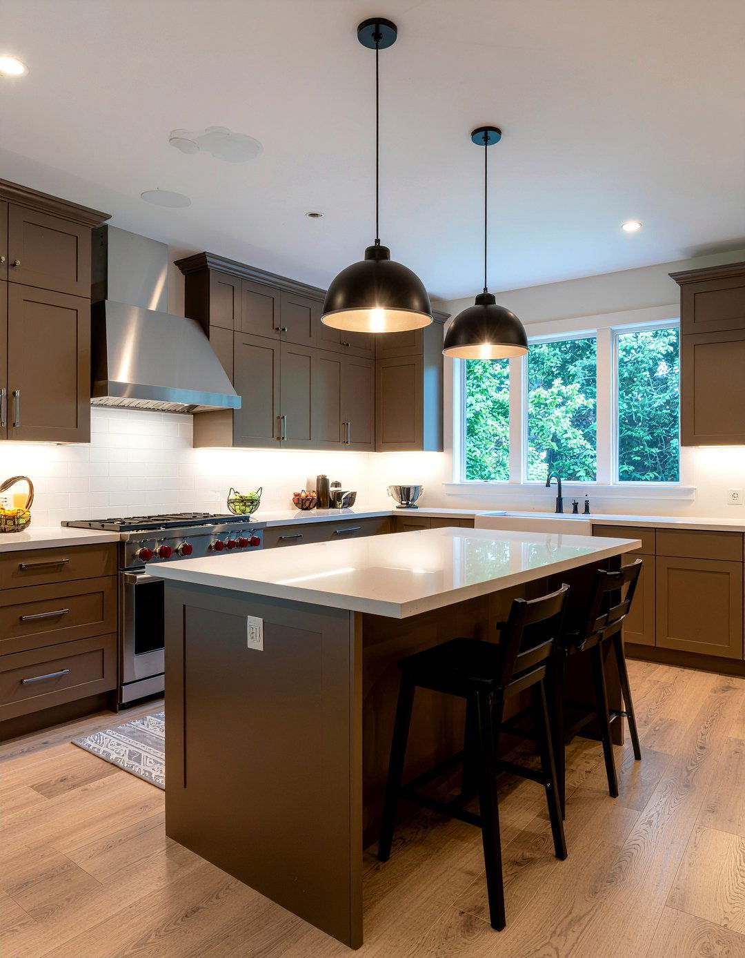 Chocolate brown kitchen lighting - 30 chocolate brown kitchen ideas