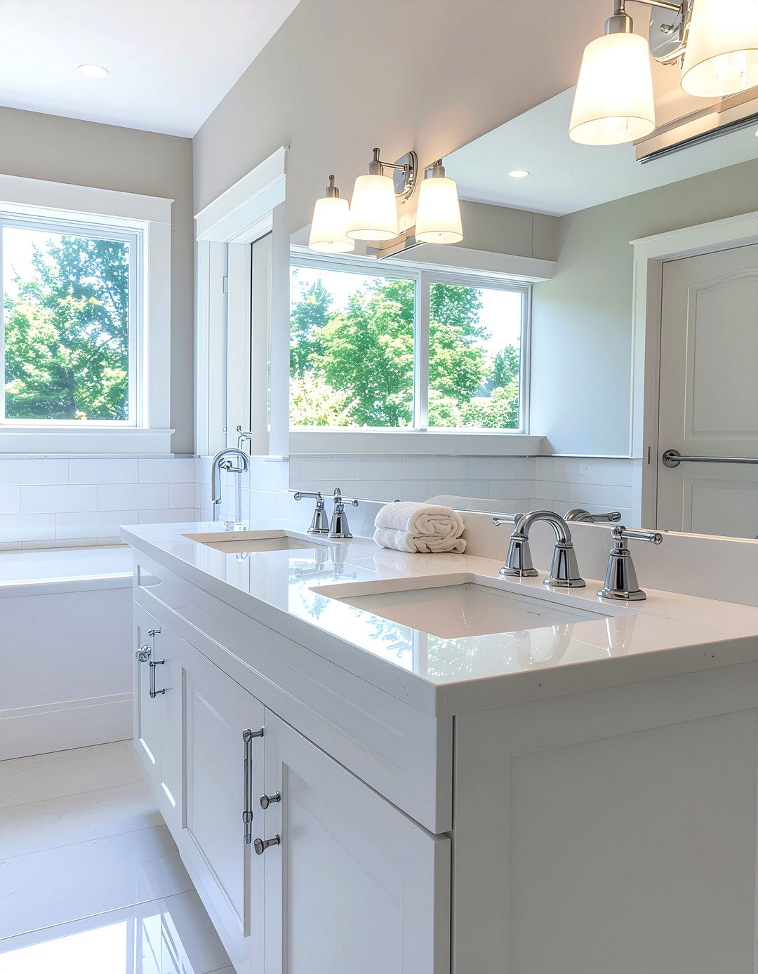 Chrome Bathroom Fixture - 30 bathroom lighting ideas