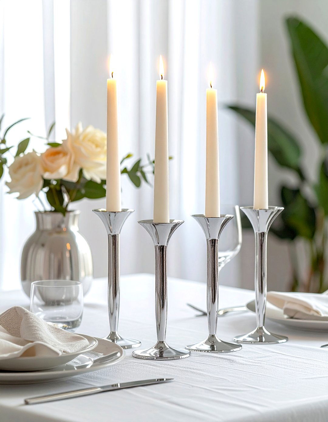Chrome Candle Holder - 30 chrome decor ideas
