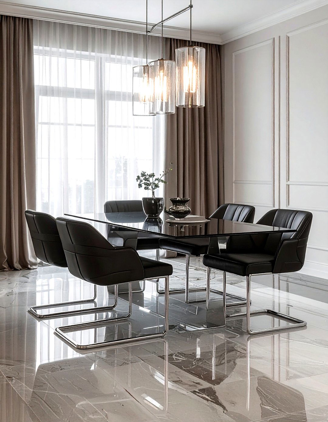 Chrome Cantilever Chair - 30 metal dining chair ideas