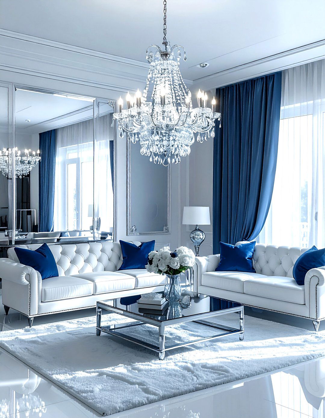 Chrome Crystal Chandelier - 30 living room chandeliers