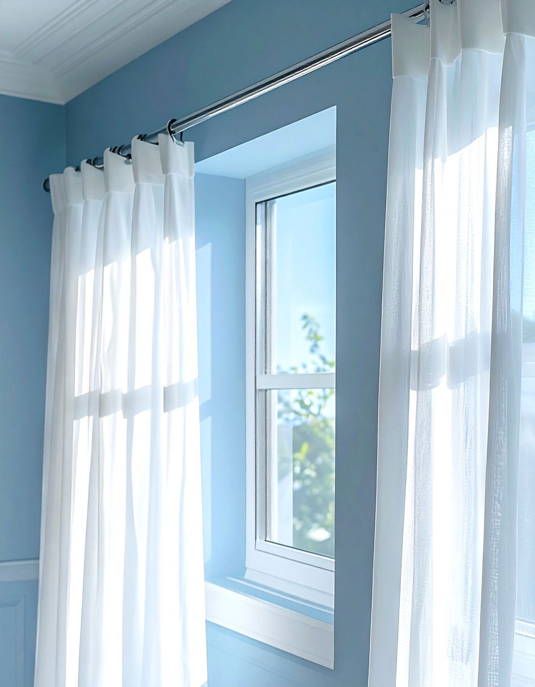 Chrome Curtain Rod - 30 chrome decor ideas