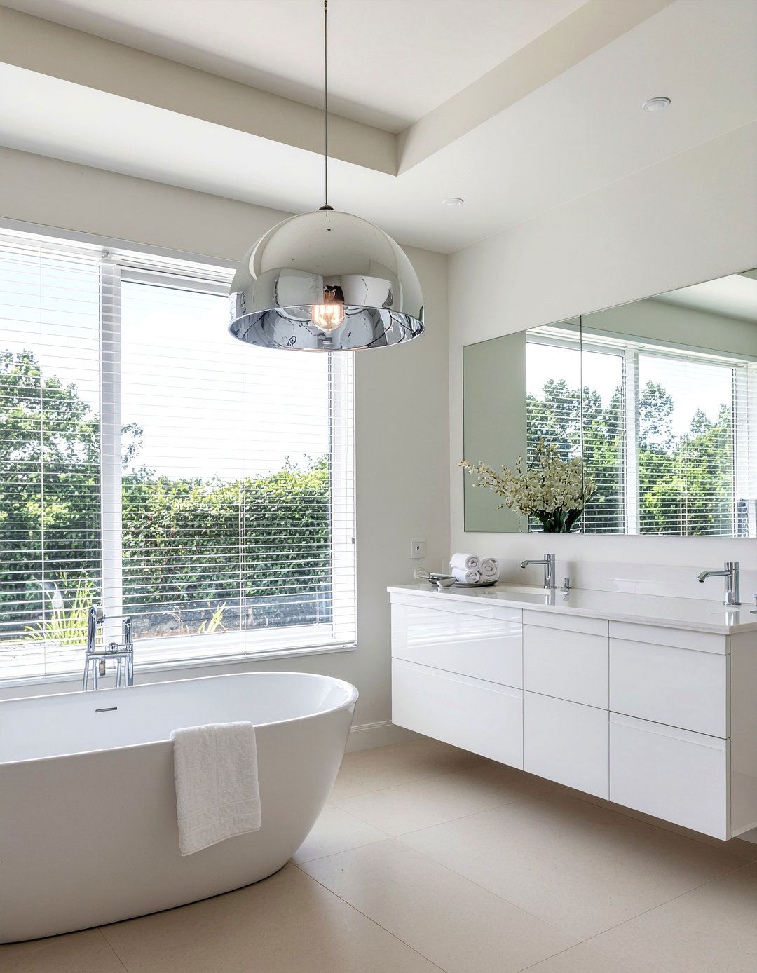 Chrome Pendant Light - 30 bathroom pendant light ideas