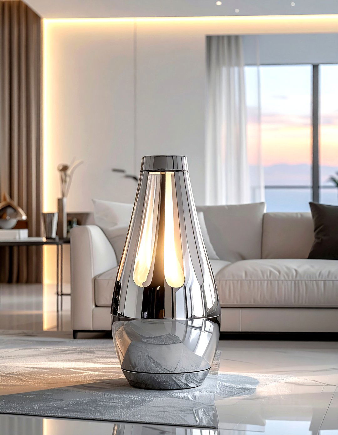 Chrome Polished Modern Lantern - 30 living room candle lanterns
