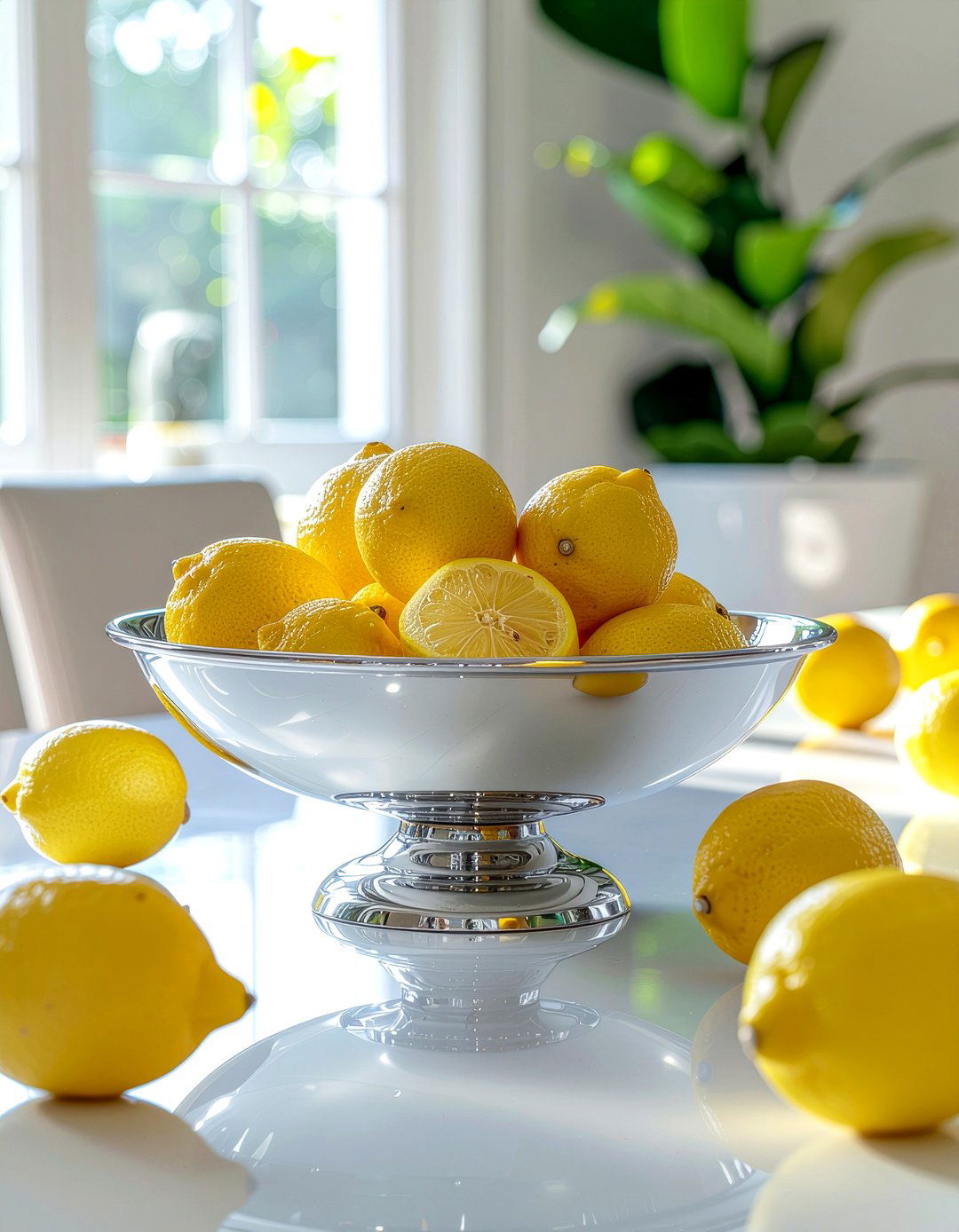 Chrome Table Centerpiece - 30 chrome accent dining room ideas