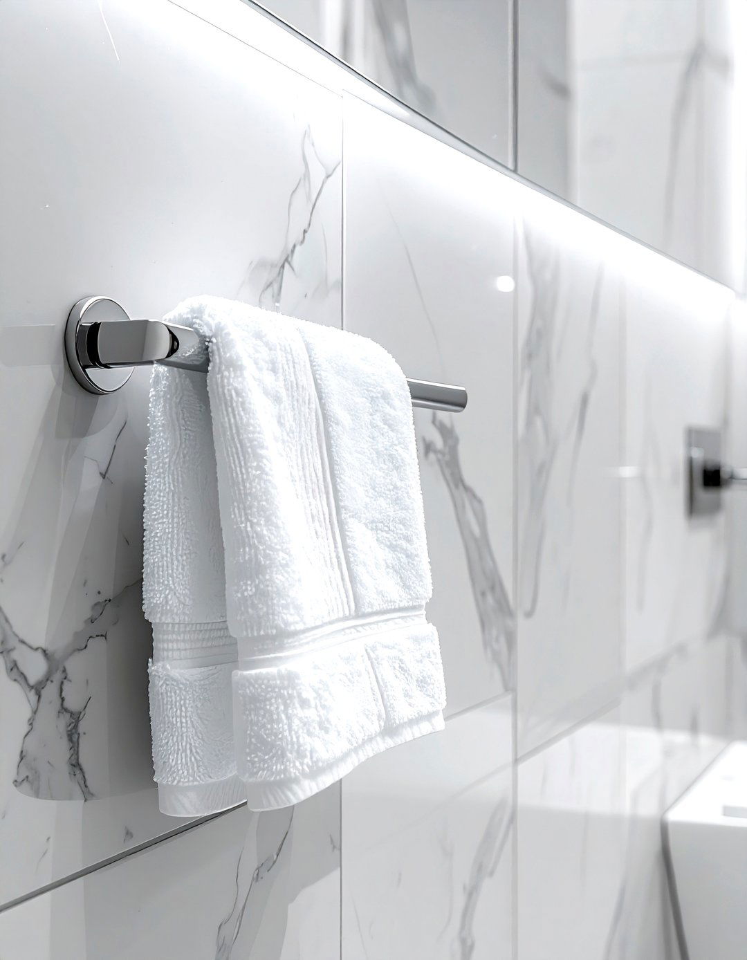 Chrome Towel Bar - 30 chrome decor ideas