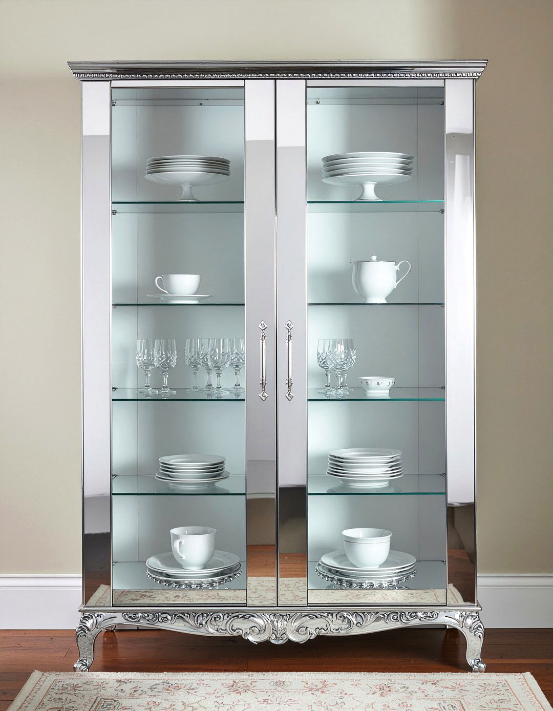 Chrome Trim China Cabinet - 30 chrome accent dining room ideas