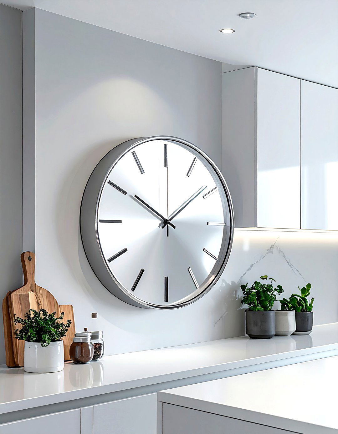Chrome Wall Clock - 30 chrome decor ideas